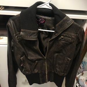 Brown faux leather jacket